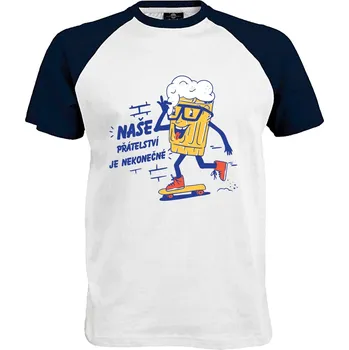 Pánské tričko Tričko Naše přátelství je nekonečné Druh: Pánské, Barva: Navy | Bílá, Velikost: S
