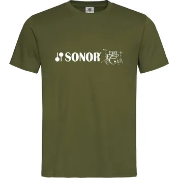 Pánské tričko Tričko Sonor drums Druh: Pánské, Barva: Khaki, Velikost: M