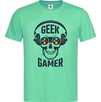 Pánské tričko Tričko Geek Gamer Druh: Pánské, Barva: Světle Zelená, Velikost: S
