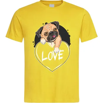 Pánské tričko Tričko Mopsova láska Druh: Pánské, Barva: Žlutá, Velikost: S