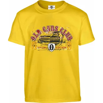 Pánské tričko Tričko Old cars club Druh: Dětské, Barva: Žlutá, Velikost: 110-XS