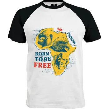 Pánské tričko Born to be free | Narozen jako svobodný Druh: Pánské, Barva: Černo | Bílá, Velikost: S