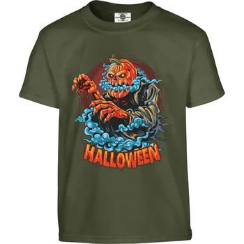 Pánská móda Tričko Halloween | Dýňový strašák Druh: Dětské, Barva: Khaki, Velikost: 110-XS