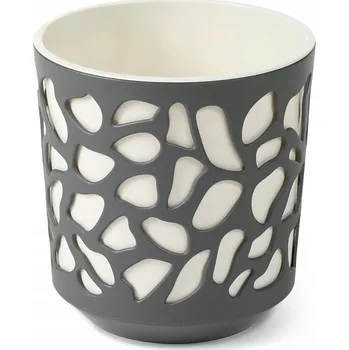 Květináč Květináč plast béžový, černý, šedý Lamela 19,5 cm x 19,5 x 20 cm