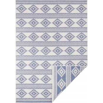 Koberec Modrý koberec na terasu, plochý tkaný 80x150 cm