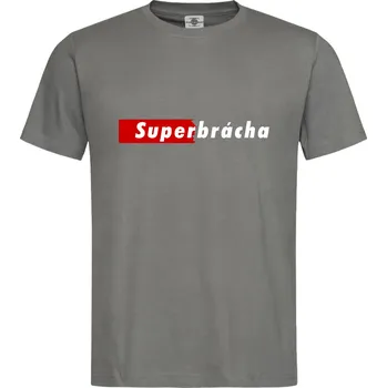 Pánské tričko Tričko Super brácha Druh: Pánské, Barva: Břidlice, Velikost: S