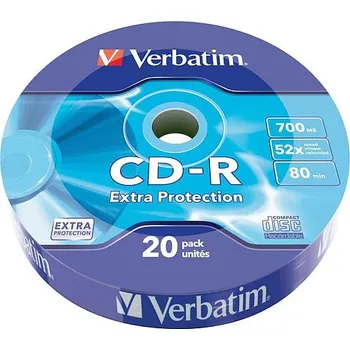 Optické médium CD Verbatim CD-R 700 MB, 20 ks