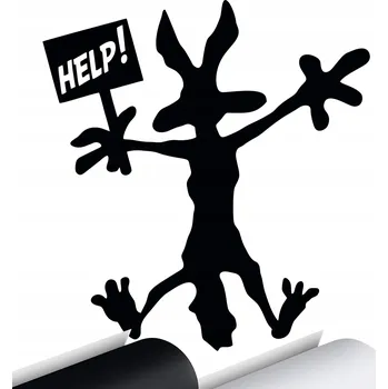 Samolepicí dekorace na vozidlo NÁLEPKA na auto - KOJOT POMOC - SAMOLEPKA 14x15 cm