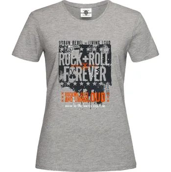 Dámské tričko Tričko Rock & Roll Forever Druh: Dámské, Barva: Šedá, Velikost: S