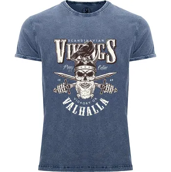 Tričko Scandinavian Vikings Druh: Pánské, Barva: Denim žíhaná, Velikost: S
