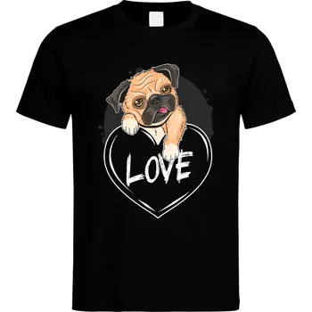 Pánské tričko Tričko Mopsova láska Druh: Pánské, Barva: Černá, Velikost: S