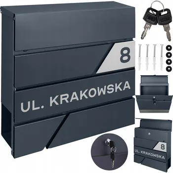 Poštovní schránka Poštovní schránka euroschránka, s vhozem, se schránkou na noviny M-TEC šedá