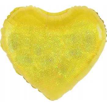 Balónek SUPER Balón Srdce zlaté 460276 fóliový holografický 18 palců
