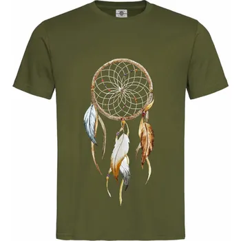 Pánské tričko Tričko Indiánský lapač snů Druh: Pánské, Barva: Khaki, Velikost: S