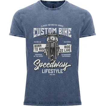 Pánské tričko Tričko Custom Bike Druh: Pánské, Barva: Denim žíhaná, Velikost: M