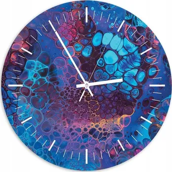 Hodiny Nástěnné hodiny KULATÝ Fotoobraz 80cm Purpurový mramor