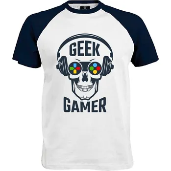 Pánské tričko Tričko Geek Gamer Druh: Pánské, Barva: Navy | Bílá, Velikost: L