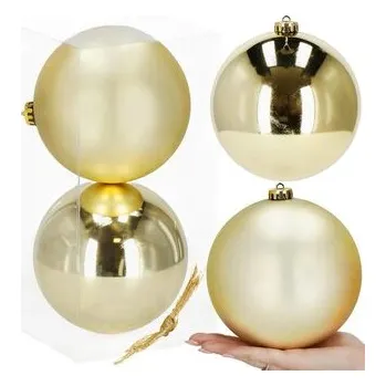 Vánoční baňky XXL světle zlaté mix - 15cm, sada 2ks