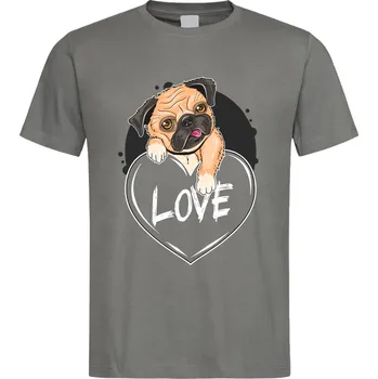 Pánské tričko Tričko Mopsova láska Druh: Pánské, Barva: Břidlice, Velikost: L
