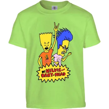 Pánské tričko Tričko Milvis And Bart-Head Druh: Dětské, Barva: Světle Zelená, Velikost: 122-S