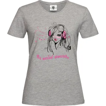 Dámské tričko Tričko My musical obsession Druh: Dámské, Barva: Šedá, Velikost: S