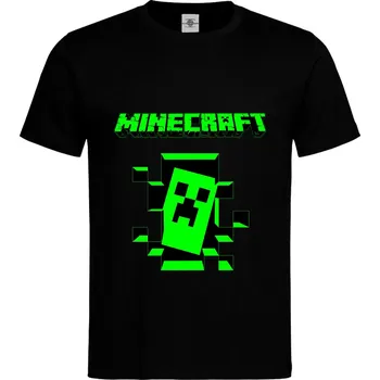 Pánské tričko Tričko Minecraft Druh: Pánské, Barva: Černá, Velikost: L