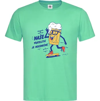 Pánské tričko Tričko Naše přátelství je nekonečné Druh: Pánské, Barva: Světle Zelená, Velikost: L