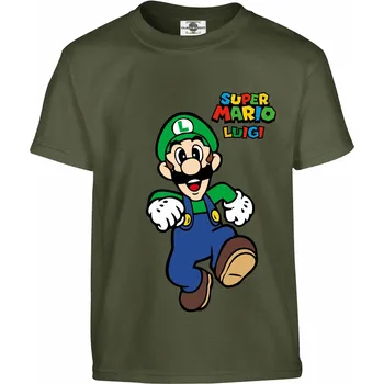 Chlapecké tričko Tričko Super Mario | Luigi Druh: Dětské, Barva: Khaki, Velikost: 146-L