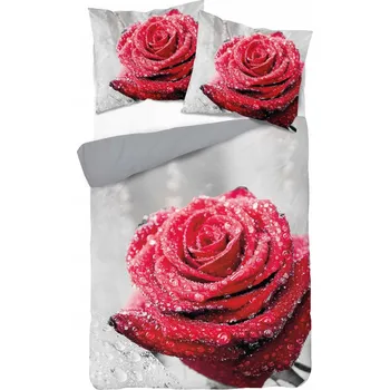 Povlečení SADA POVLEČENÍ 160x200 KVĚTINOVÉ RŮŽOVÉ LŮŽKOVÉ POVLEČENÍ 4184A