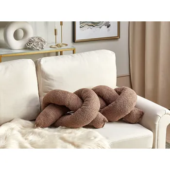 Polštář Sada 2 polštářů hnědá 172 x 14 cm plyšové čalounění dekorativní měkké výplně doplňky dekorace obývací pokoj ložnice Beliani