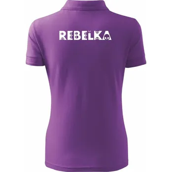 Rebelka - lebky - Polokošile dámská Pique Polo - M ( Fialová )