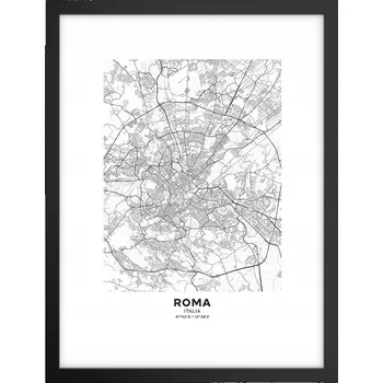 Obraz Obraz plakát v černém rámu do obýváku 30x40 foto plakáty města na zeď