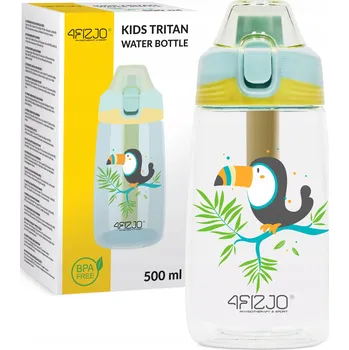 Láhev Dětská LÁHEV NA VODU z tritanu LAHEV NA PITÍ s náustkem 4FIZJO 500 ml tukan
