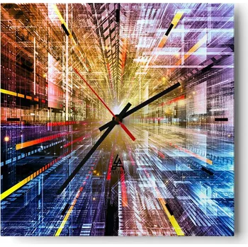 Hodiny Velké nástěnné hodiny 40x40 Abstrakce Skleněné tiché hodiny