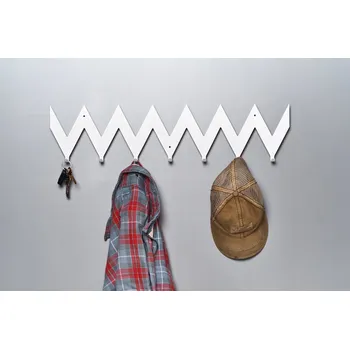 Věšák ZYG ZAG #1 ostrý - BÍLÝ - Věšák na oblečení 68cm