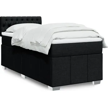 Postel vidaXL Box spring postel s matrací 80x200 cm textil [3286904] Barva: Černá