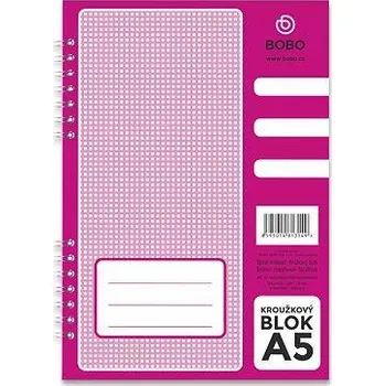Bobo blok - kroužkový blok - A5, 50 l., linkovaný, boční spirála
