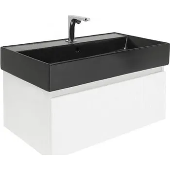 Koupelnový nábytek Koupelnová skříňka s baterií a umyvadlem SAT Evolution 1 78x30x44,8 cm bílá mat SATEVO80WMU2BBA