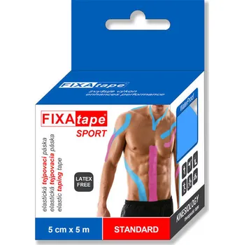 Tejpovací páska Fixatape Kinesio Standard 5 cm x 5 m, tejpovací páska růžová,