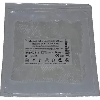 Kompres Mastný tyl, sterilní, 10 x 20 cm, 5 ks