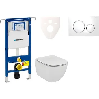 Klozet Cenově zvýhodněný závěsný WC set Geberit do lehkých stěn / předstěnová montáž+ WC Ideal Standard Tesi 111.355.00.5NF4