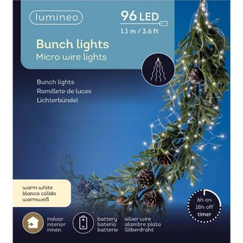 Vánoční dekorace Světelný řetěz MICRO 96 LED drátek, vnitřní, teplá bílá, 110 cm