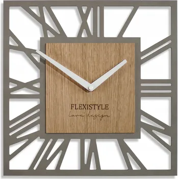 Hodiny Nástěnné hodiny Loft Piccolo Čtvercové dubové 30 cm dřevěné tiché do obýváku