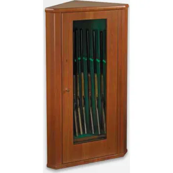 Trezor Metalk Luxusní prosklená rohová skříň na osm zbraní Principe, wood line