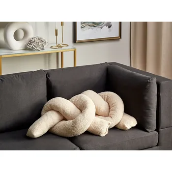 Polštář Sada 2 polštářů béžová 172 x 14 cm plyšové čalounění dekorativní měkké výplně doplňky dekorace obývací pokoj ložnice Beliani