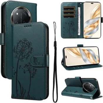 Pouzdro na mobilní telefon VSECHNONAMOBIL 100081 ART DANDELION Peněženkové pouzdro pro Honor Magic7 Lite 5G tmavě zelené