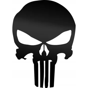 Samolepicí dekorace na vozidlo LEBKA PUNISHER černá reflexní nálepka na auto