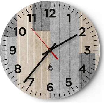 Hodiny Nástěnné hodiny do obýváku 40x40 Abstrakce Kulatý Skleněné hodiny Loft Tiché