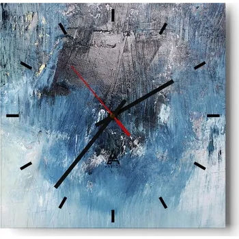 Hodiny Velké nástěnné hodiny 40x40 Abstrakce Skleněné tiché hodiny