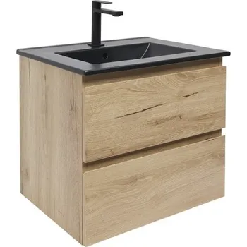 Koupelnový nábytek Koupelnová skříňka 2 zásuvková s umyvadlem SAT B-Way 59x50x45 cm dub mat BWAY260OAKU4B2B